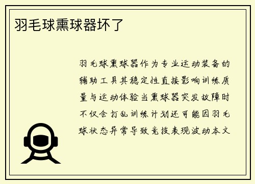 羽毛球熏球器坏了